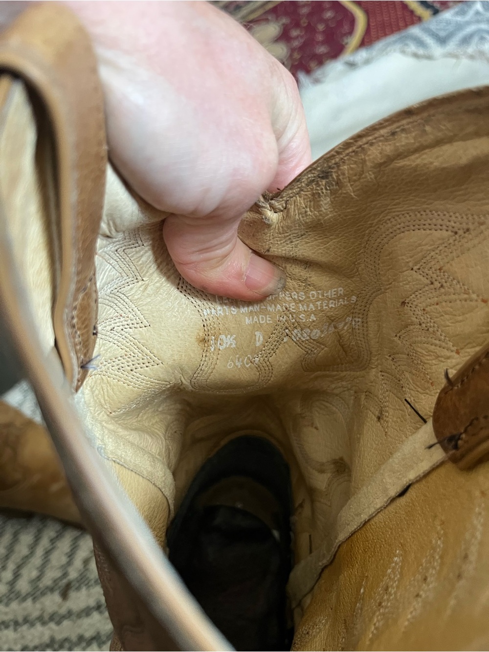 Tony Lama Tan Leather Cowboy Boots - Picture 9 of 10